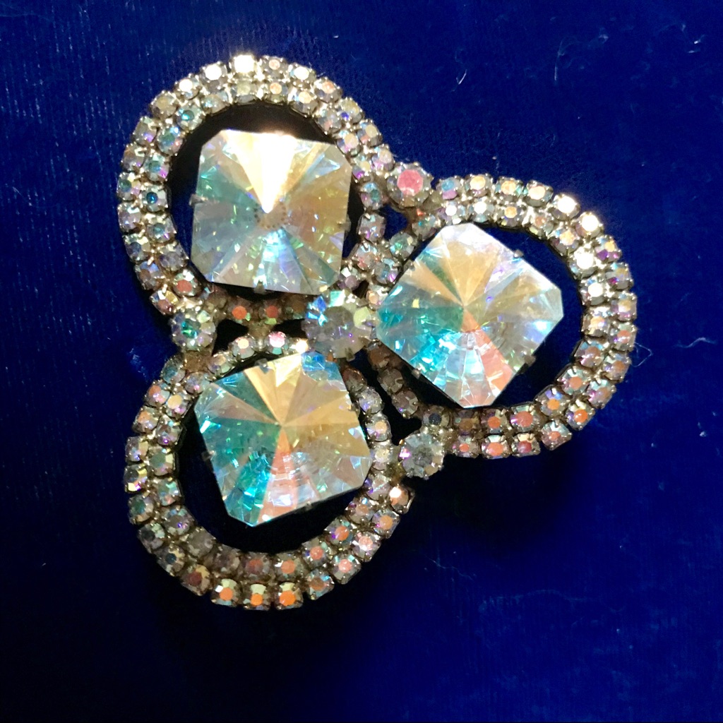 Vintage Rivoli Crystal Brooch Pin Stunning